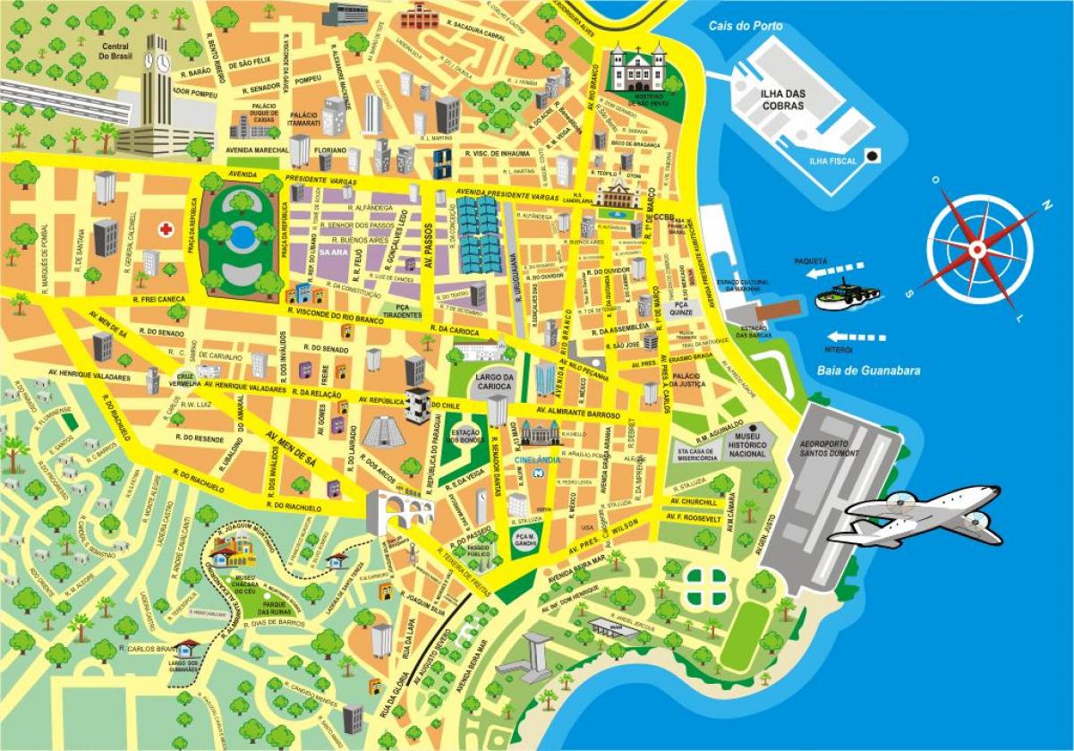 Карта достопримечательностей Рио-де-Жанейро