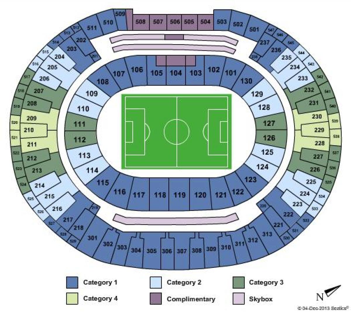 Карту стадиона Маракана sièges