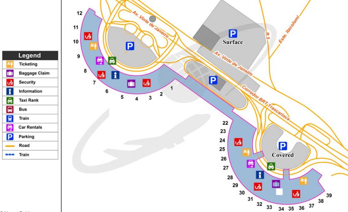 Карта Международный аэропорт Рио-де-Жанейро