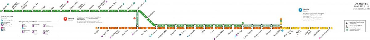 Карта метро Рио-де-Жанейро - линии 1-2-3