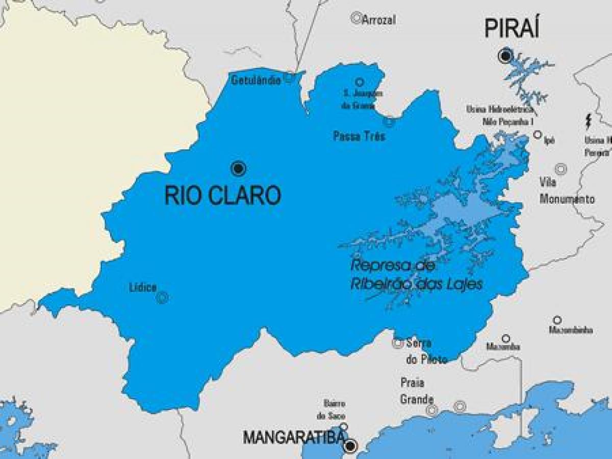 Карта муниципалитета Рио Кларо