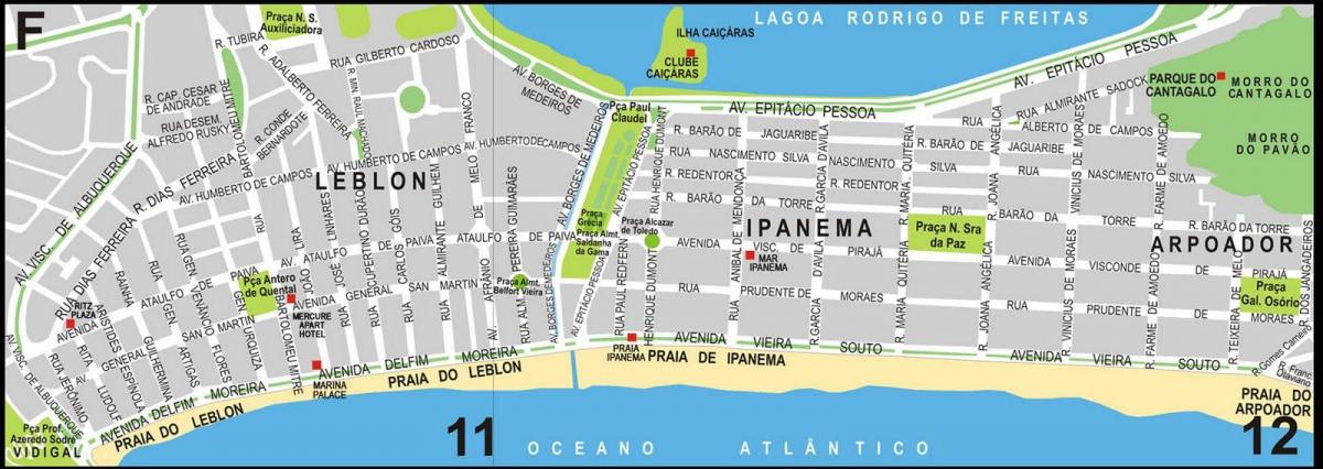 Карта пляжа Ипанема