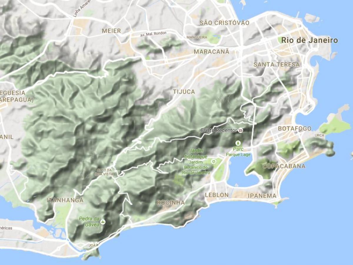 Карта рельефа Рио-де-Жанейро