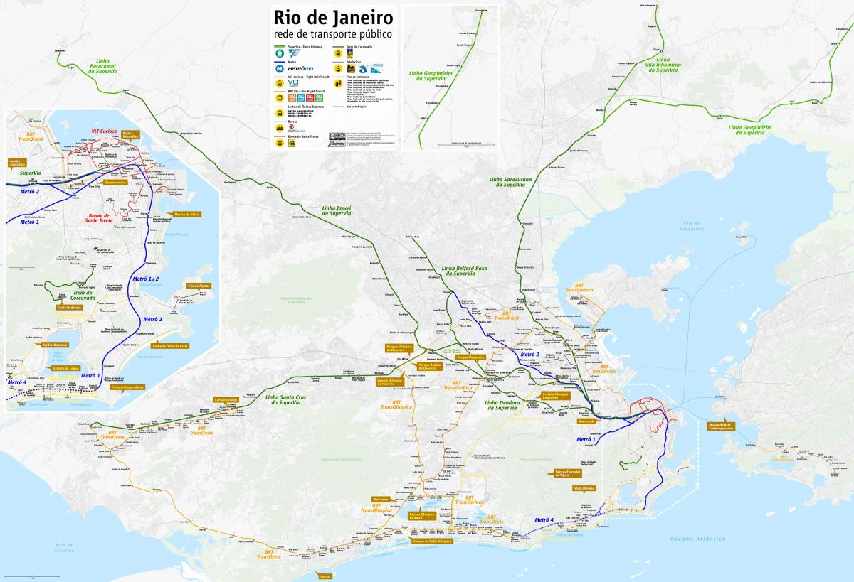 Карта Рио-де-Жанейро транспорта