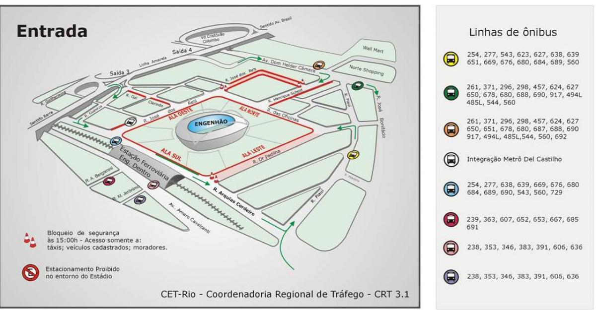 Карту стадиона Жоао авеланжа в энженьяне транспорта