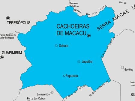 Карта кашуэйрас-ди-Макаку муниципалитет