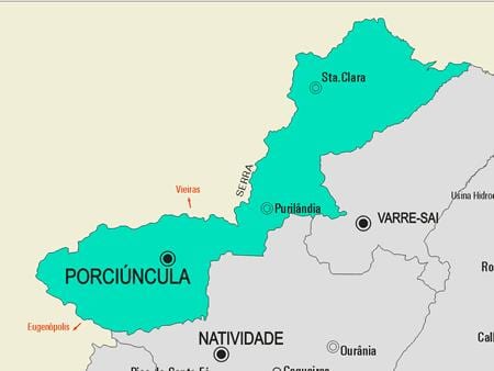 Карта муниципалитета Porciúncula