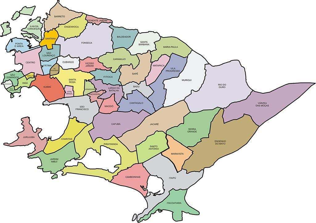 Карта quartiers обустроено Нитерой