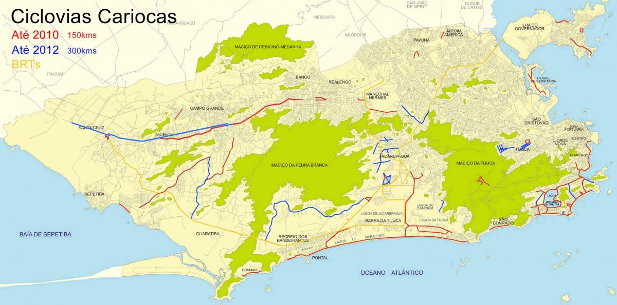 Карту велосипедных маршрутов Рио-де-Жанейро