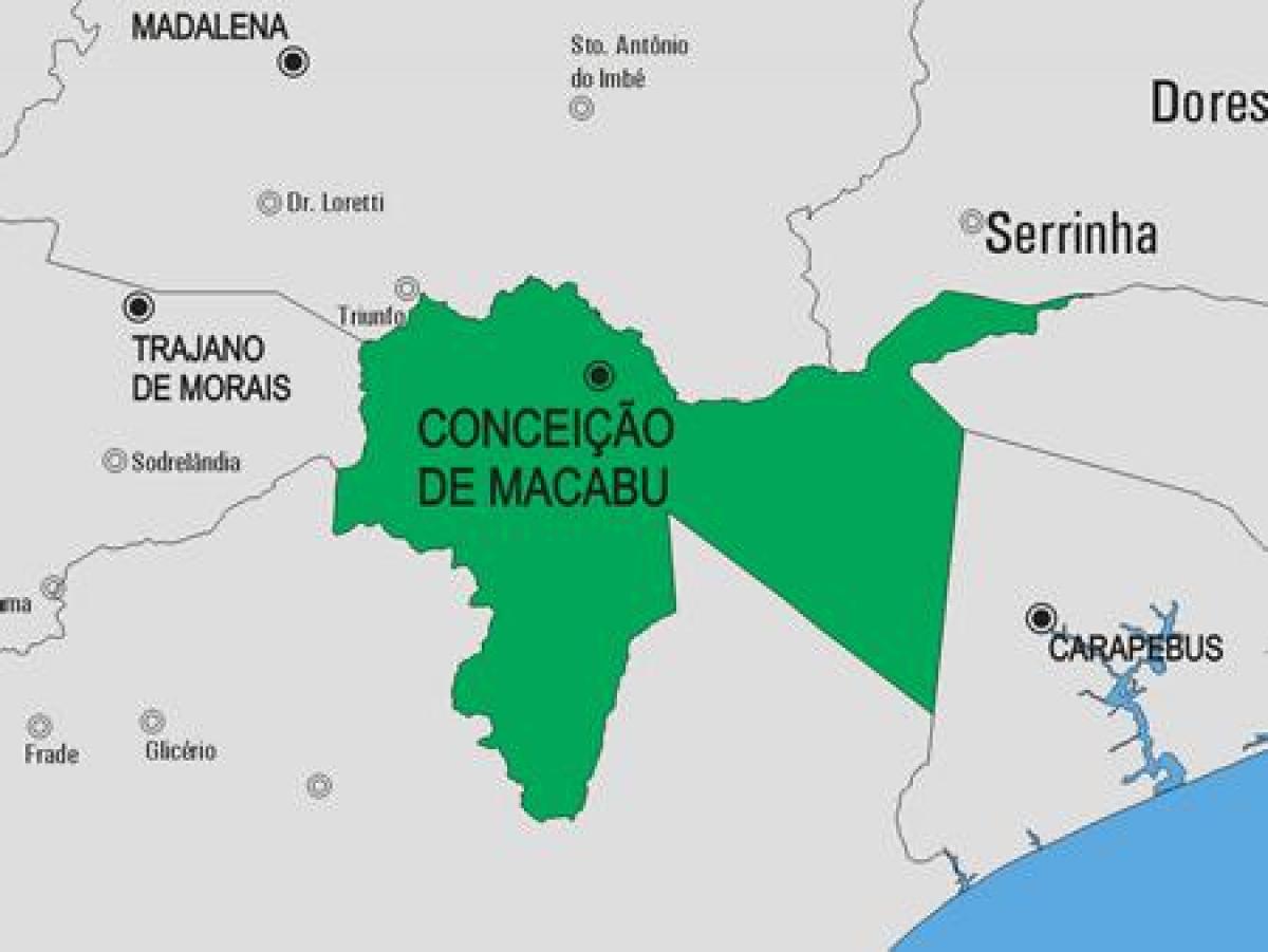 Карта Консейсан де Macabu муниципалитет