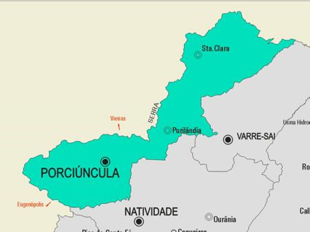 Карта муниципалитета Porciúncula
