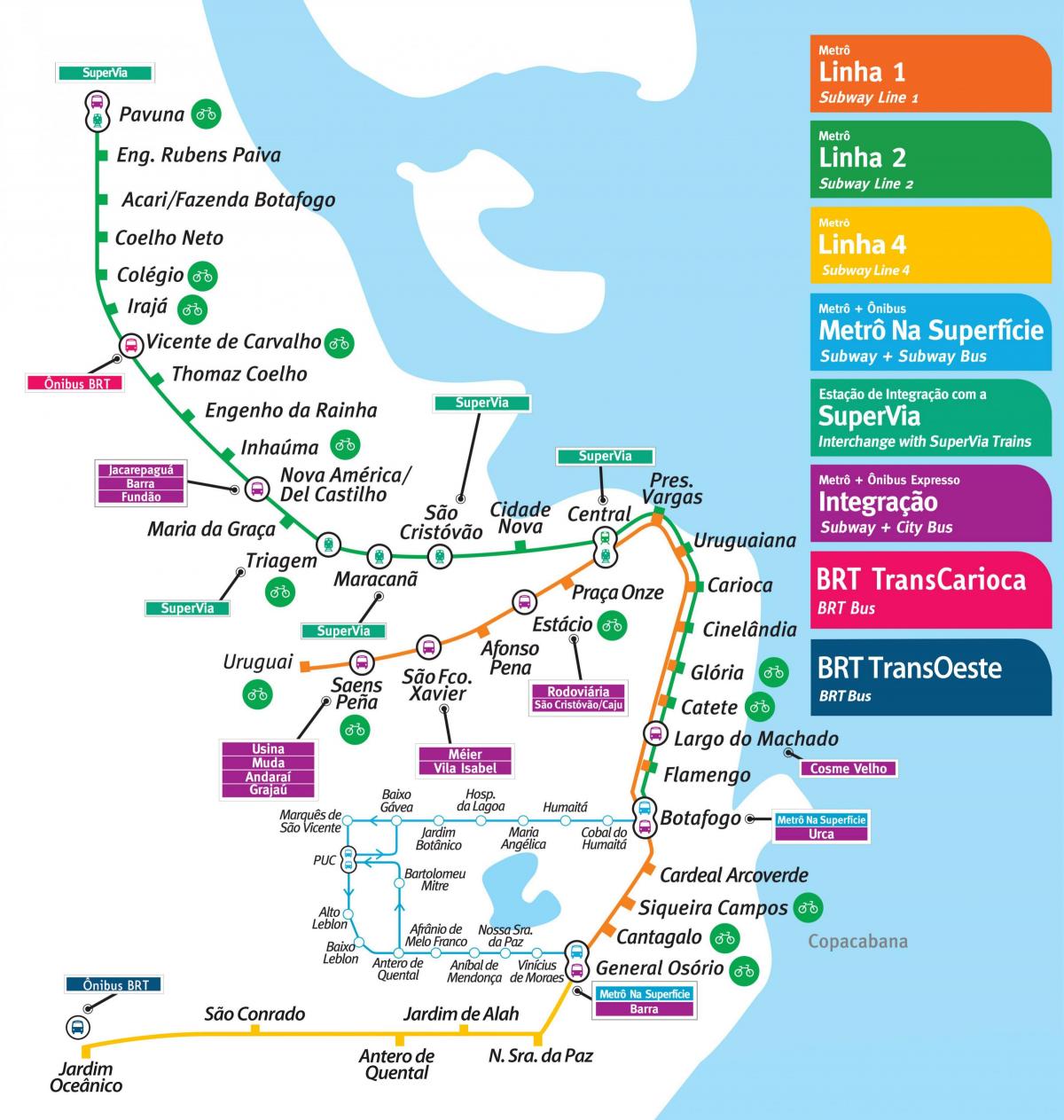 Карта Рио-де-Жанейро метро