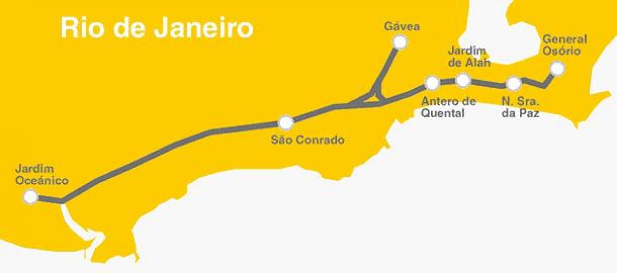 Карта метро Рио-де-Жанейро - линия 4