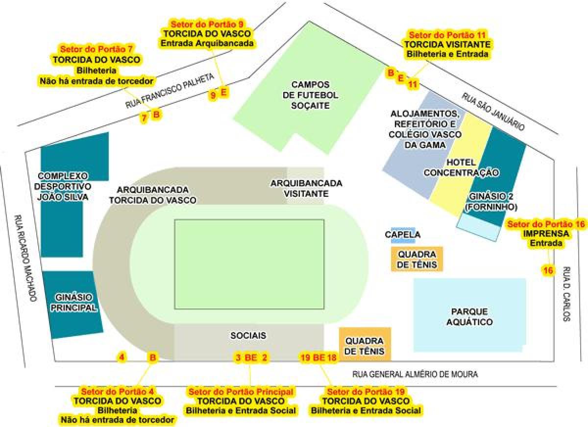 Карта Сан-стадион Januário