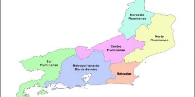 Карта mesoregions Рио-де-Жанейро