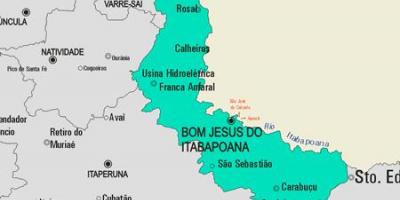 Карта Бон-жезус-ДУ муниципалитет Itabapoana