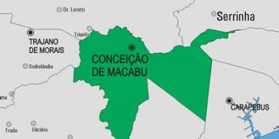 Карта Консейсан де Macabu муниципалитет