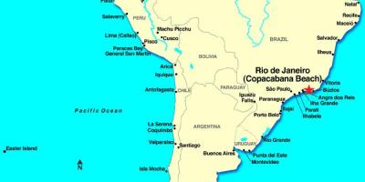 Карта Рио-де-Жанейро в Южной Америке