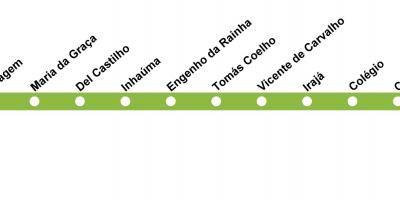 Карта метро Рио-де-Жанейро - линия 2 (зеленая)