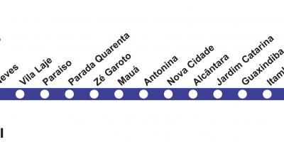 Карта метро Рио-де-Жанейро - линия 3 (синяя)